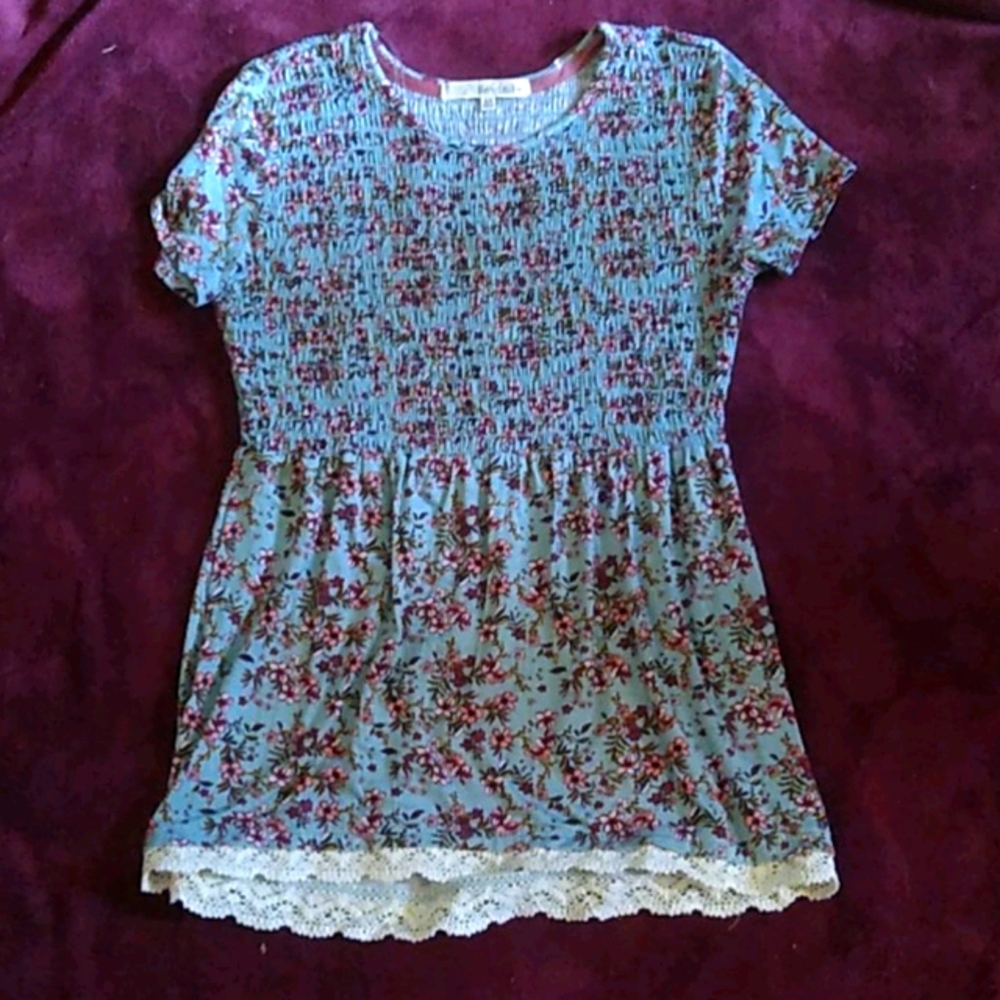 Floral ribbed shirt